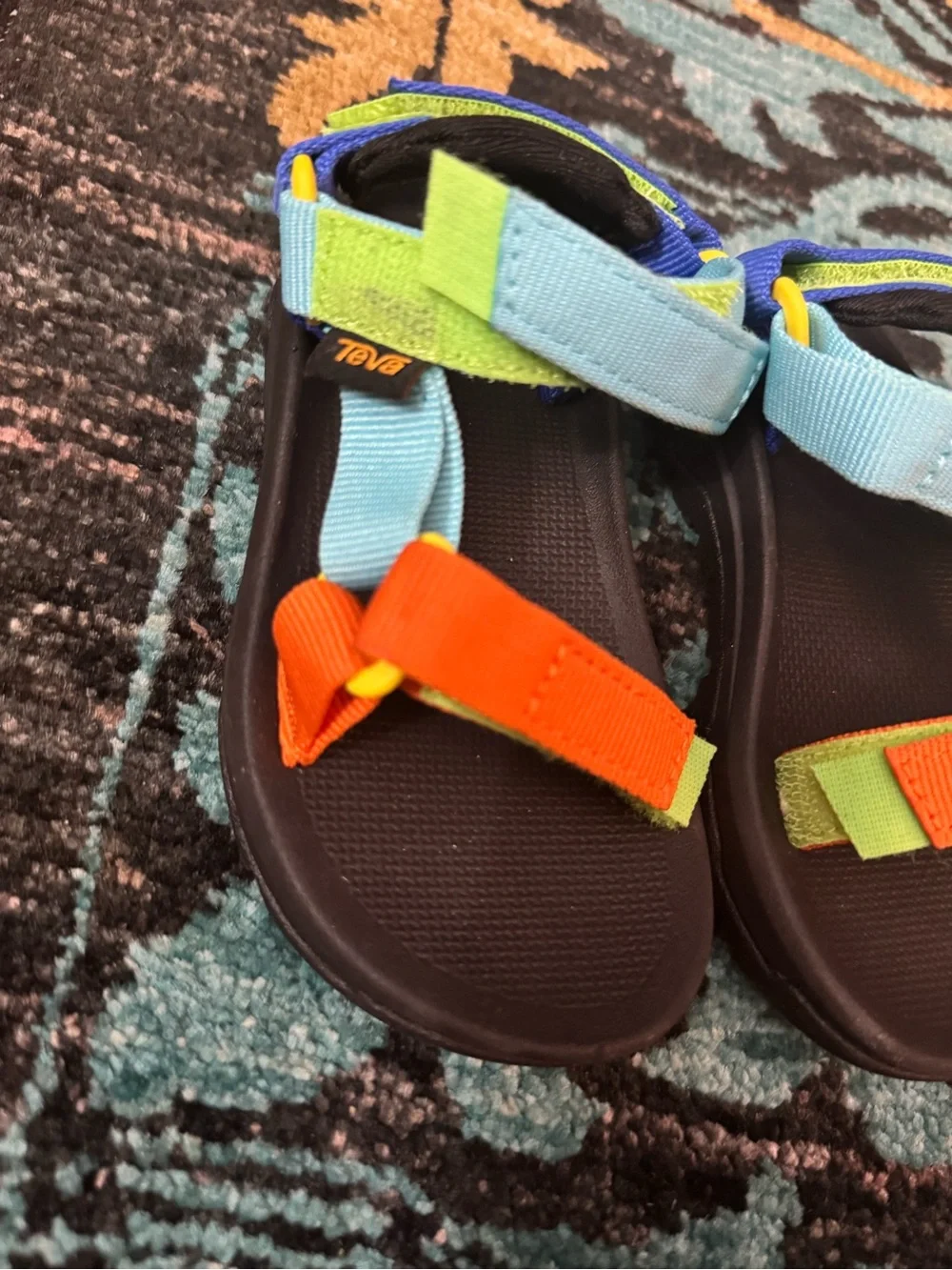 Teva Kids Sport Sandals in Orange, Light Blue & Lime